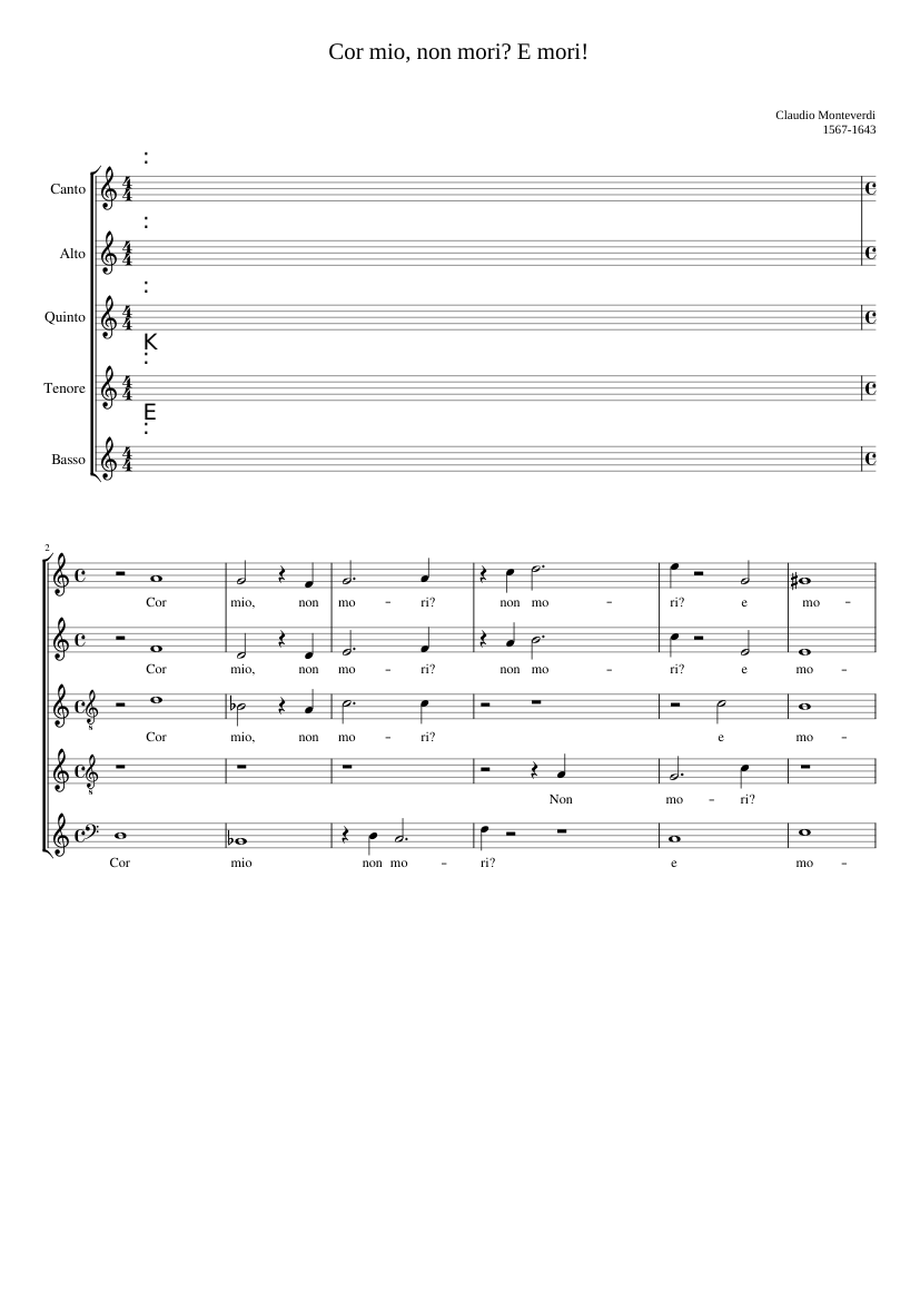 Cor mio non mori? E mori!