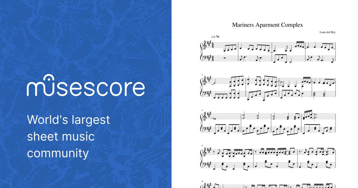 Mariners Apartment Complex Sheet music for Piano (Solo) | Musescore.com