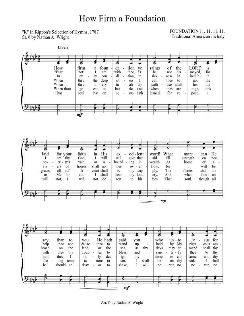 Hymn: How Firm a Foundation Sheet music for Piano (Solo) | Musescore.com