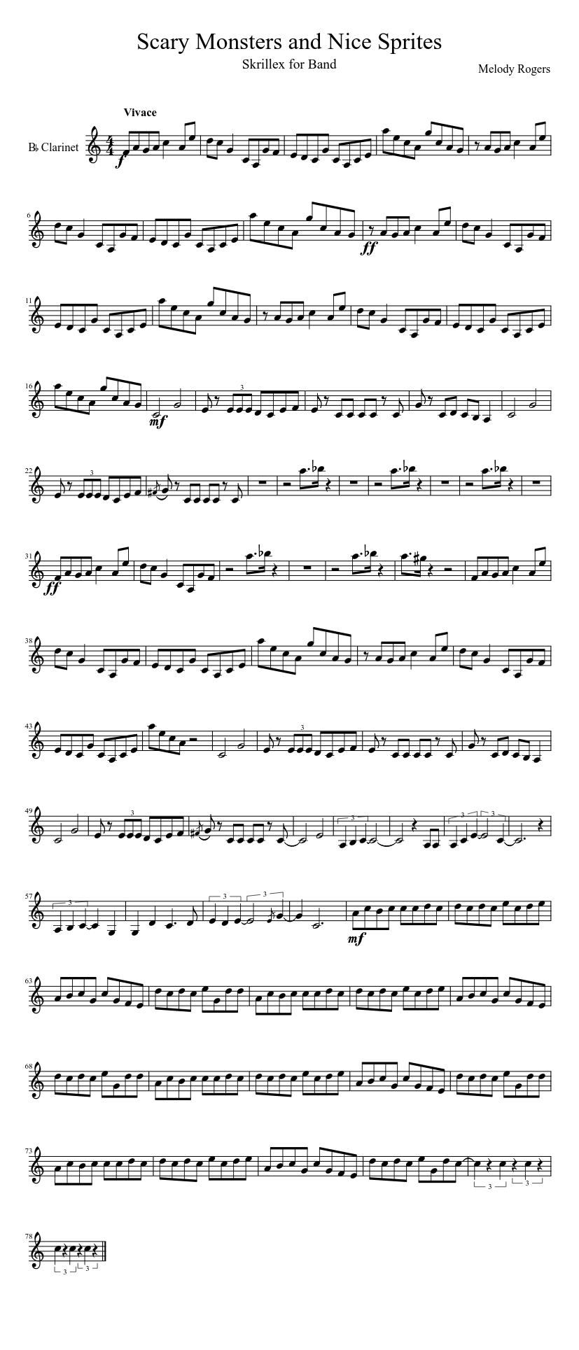 Scary Monsters and Nice Sprites (Clarinet) Sheet music for Clarinet other  (Solo) | Musescore.com