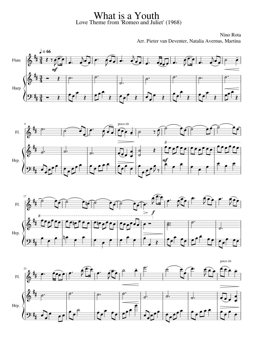 What Is A Youth Sheet Music For Flute Harp Mixed Duet Musescore