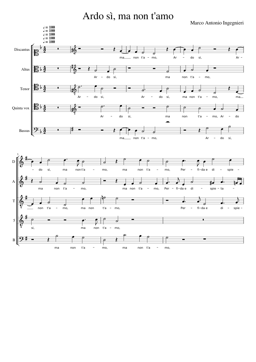 Ardo sì ma non t'amo