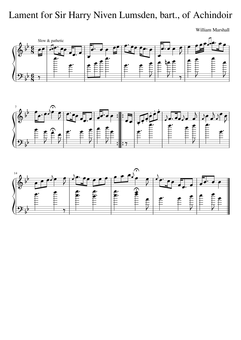 Lament for Sir Harry Niven Lumsden bart. of Achindoir