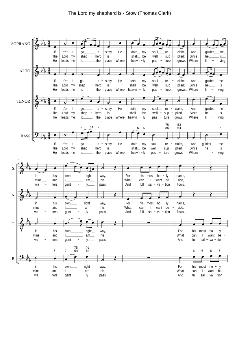 The Lord my shepherd is
