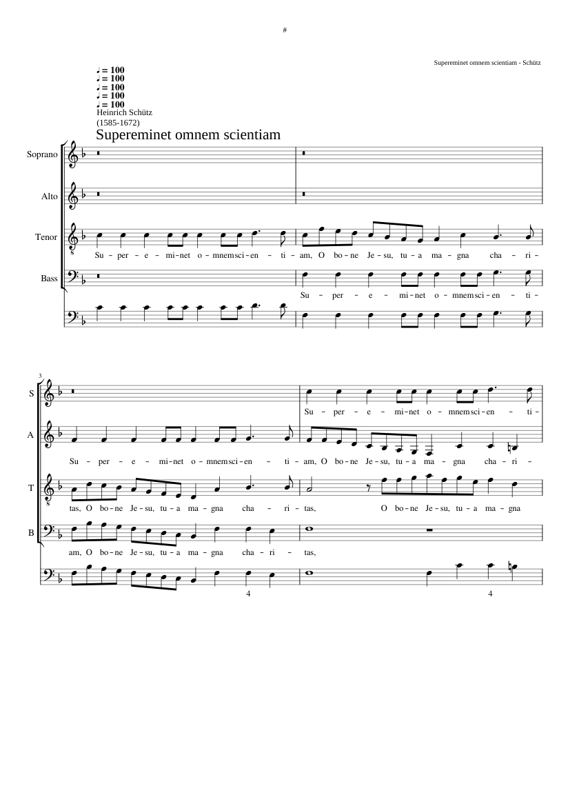 Supereminet omnem scientiam O bone Jesu SWV 76