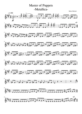 Free Master Of Puppets by Metallica sheet music | Download PDF or print on  Musescore.com