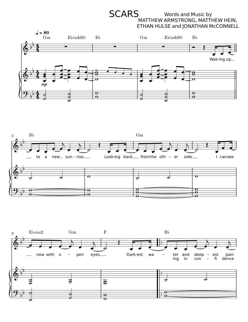SCARS Sheet music for Piano, Synthesizer (Mixed Duet)