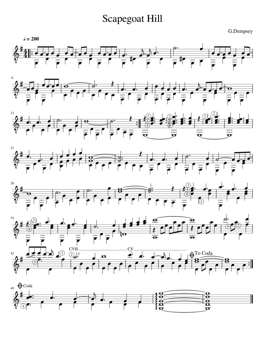 Scapegoat Hill for solo guitar