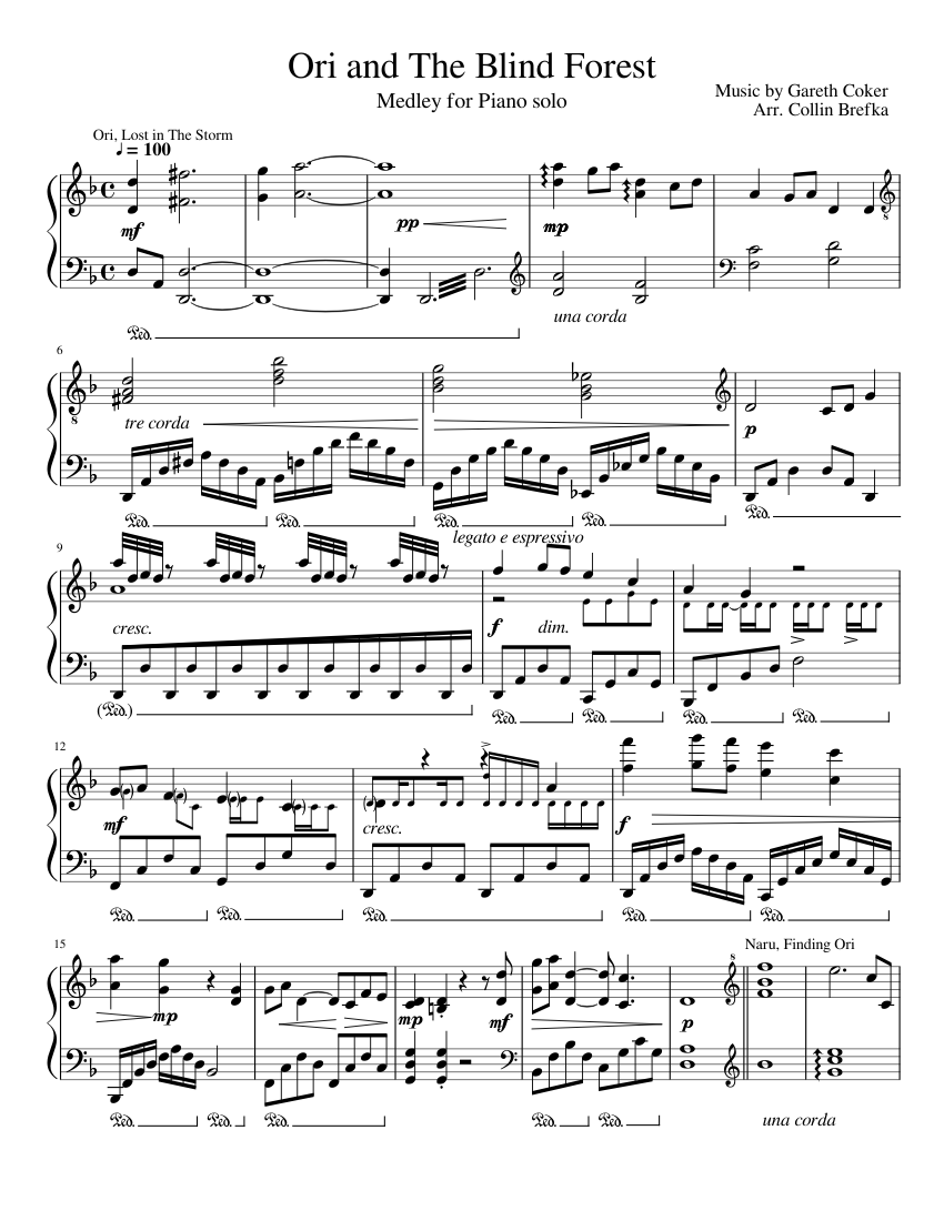 Ori and The Blind Forest Medley (WIP) Sheet music for Piano (Solo) |  Musescore.com