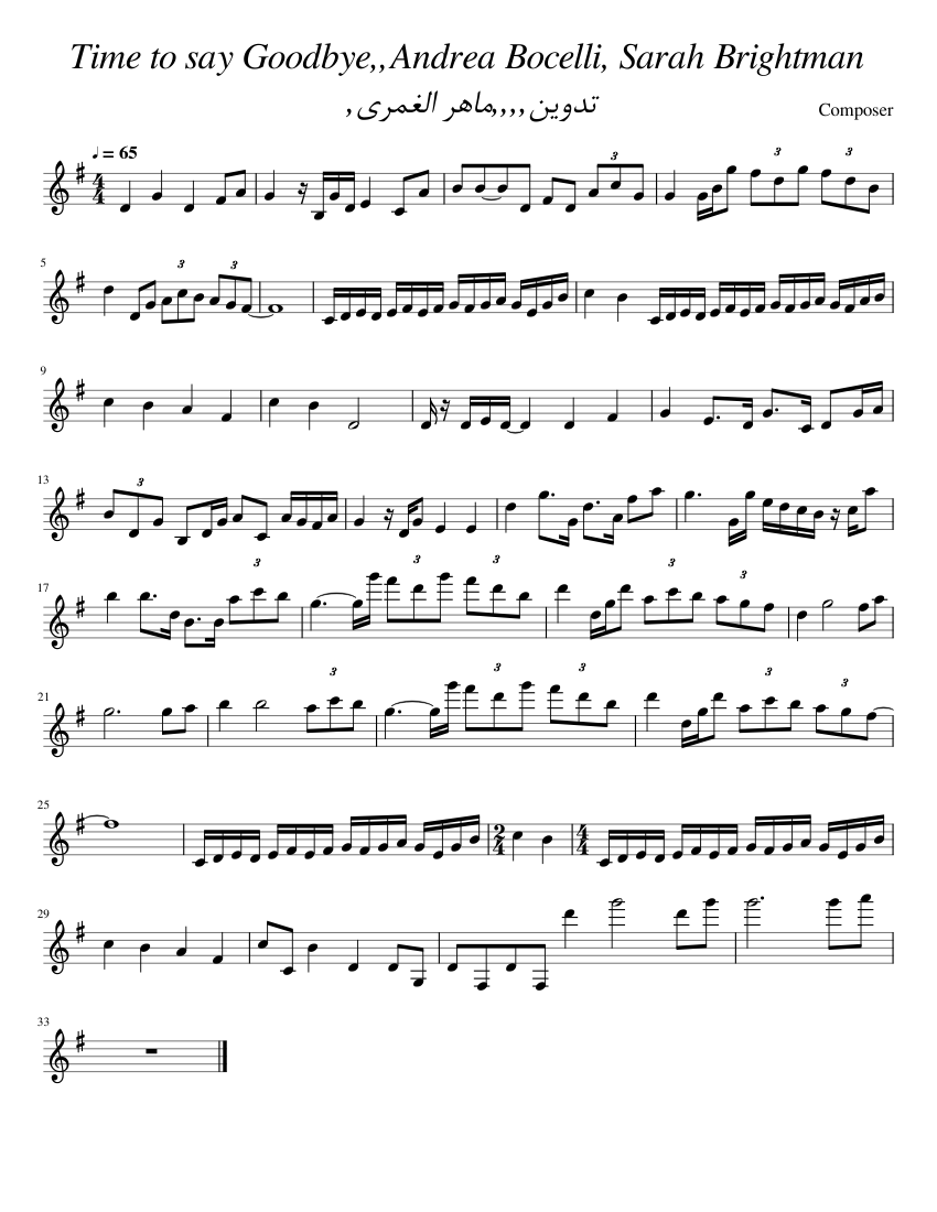 Sarah Brightman Time To Say Goodbye Solo