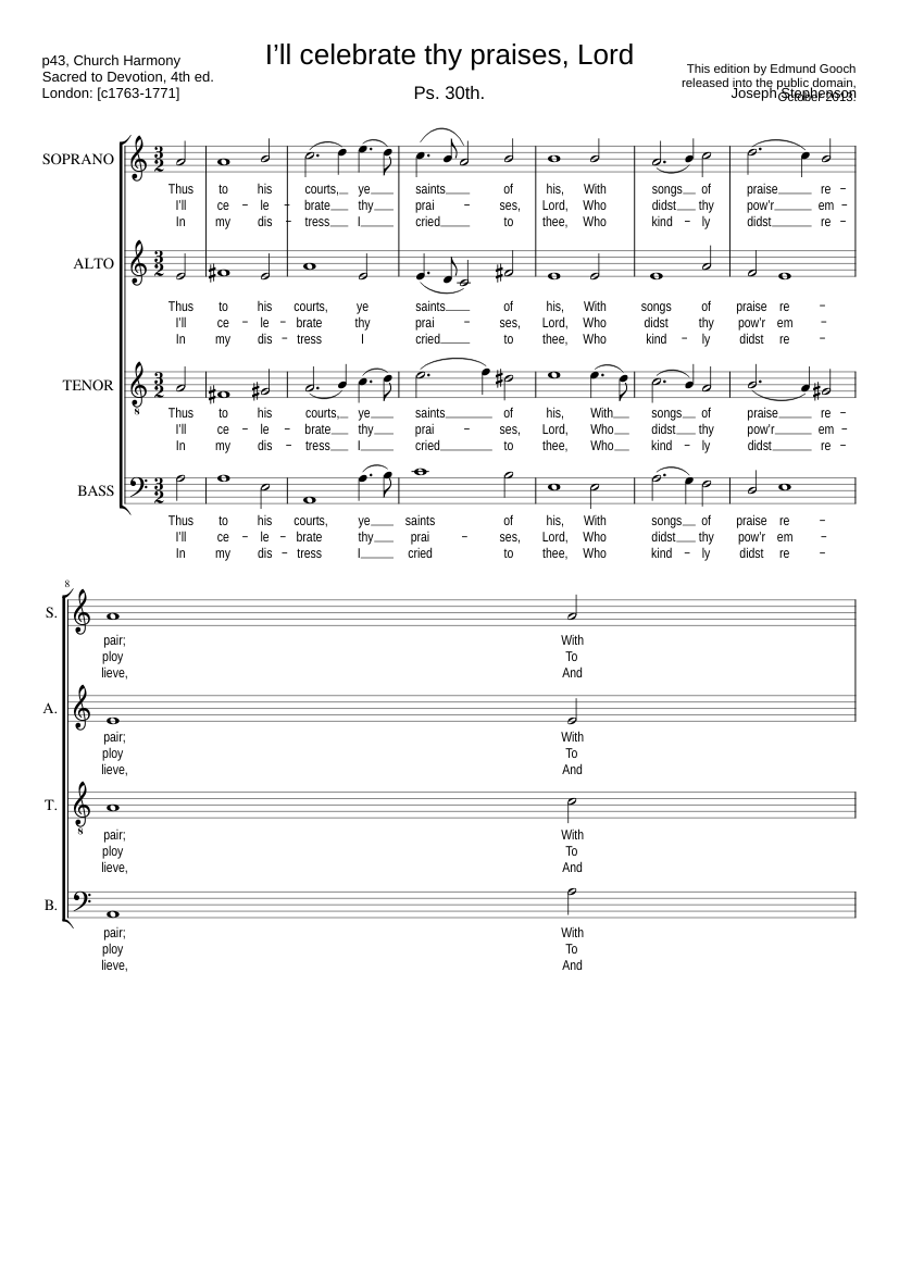 I'll celebrate thy praises Lord