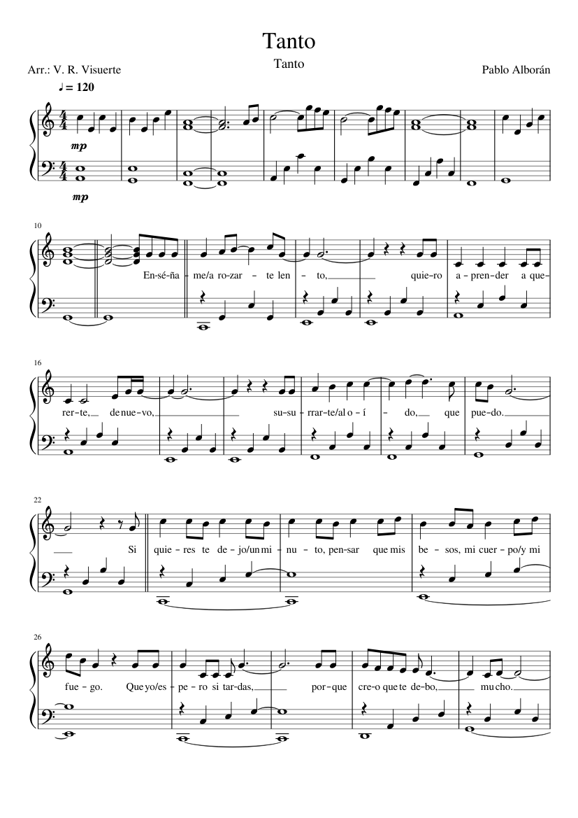 Tanto Sheet music for Piano (Solo) | Musescore.com