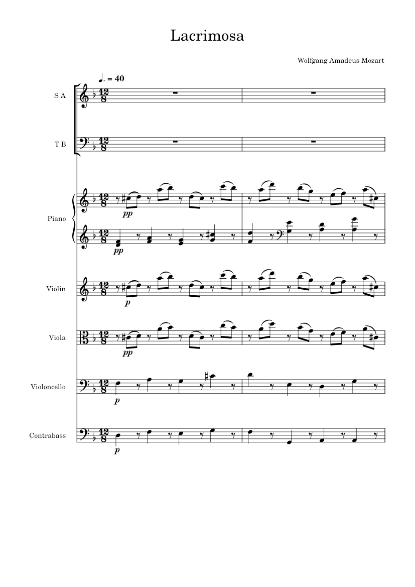 Lacrimosa Requiem – Wolfgang Amadeus Mozart Sheet music for Piano ...