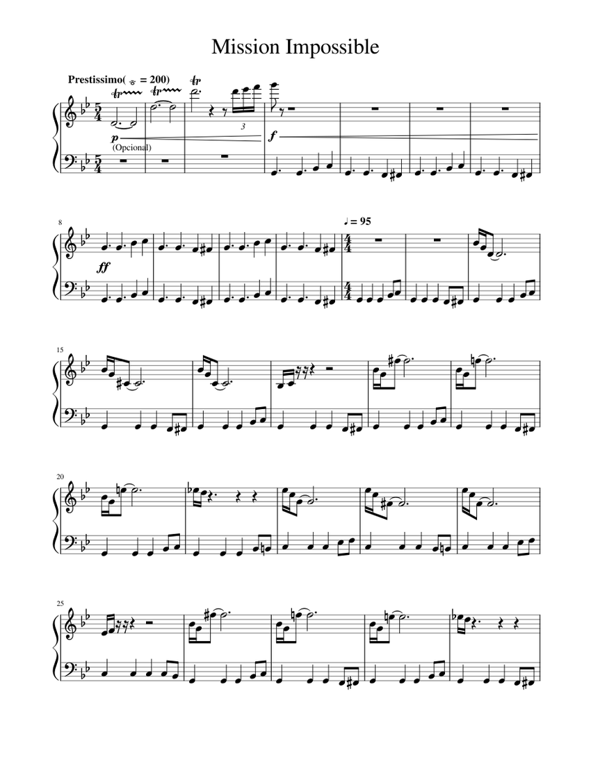 Mission_Impossible_ Sheet music for Piano (Solo) | Musescore.com