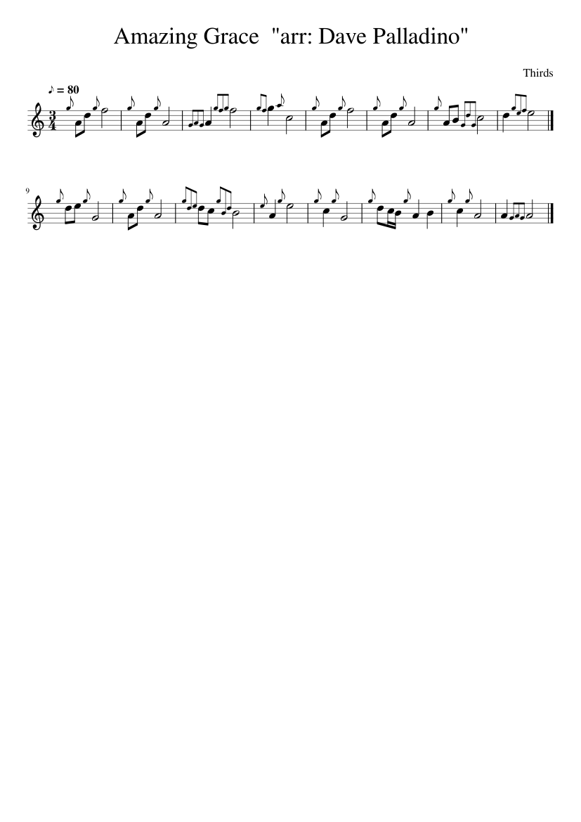 Amazing Grace arr: Dave Palladino