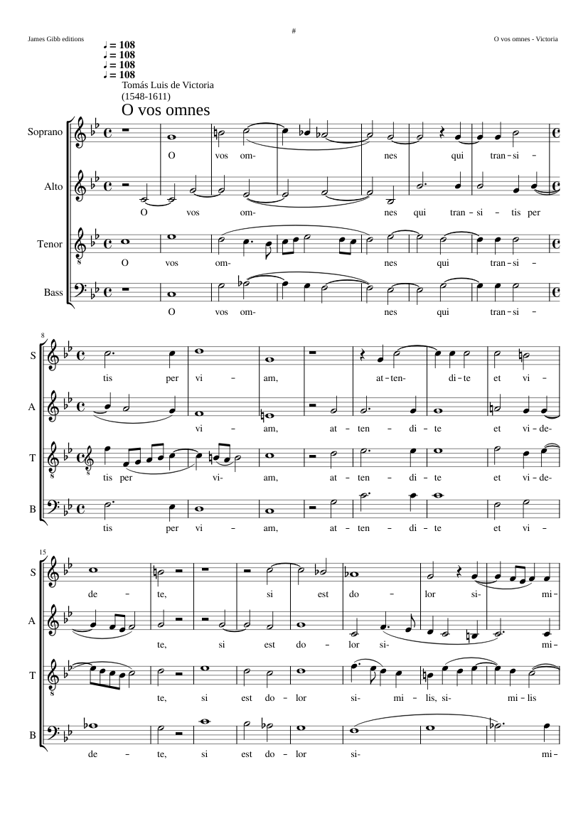 O vos omnes (not to be confused with the 1585 setting for unmixed voices)