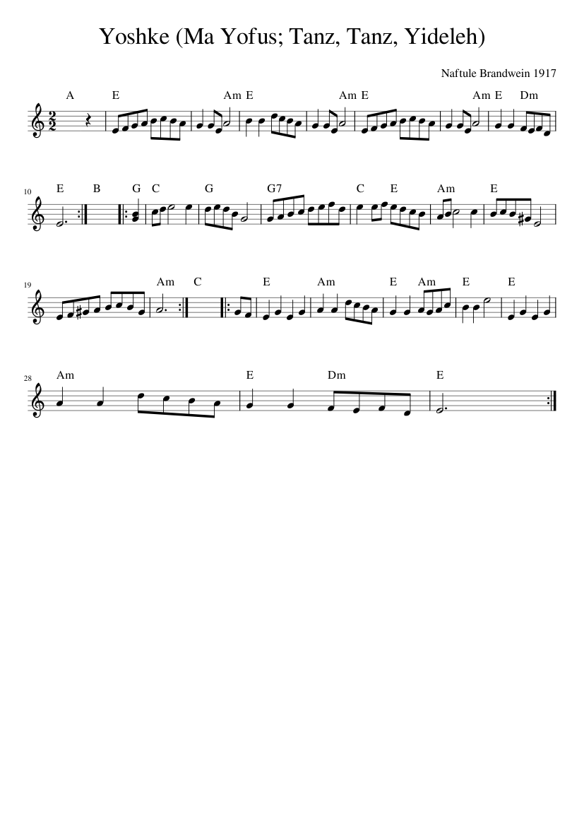 Yoshke (Ma Yofus; Tanz Tanz Yideleh)