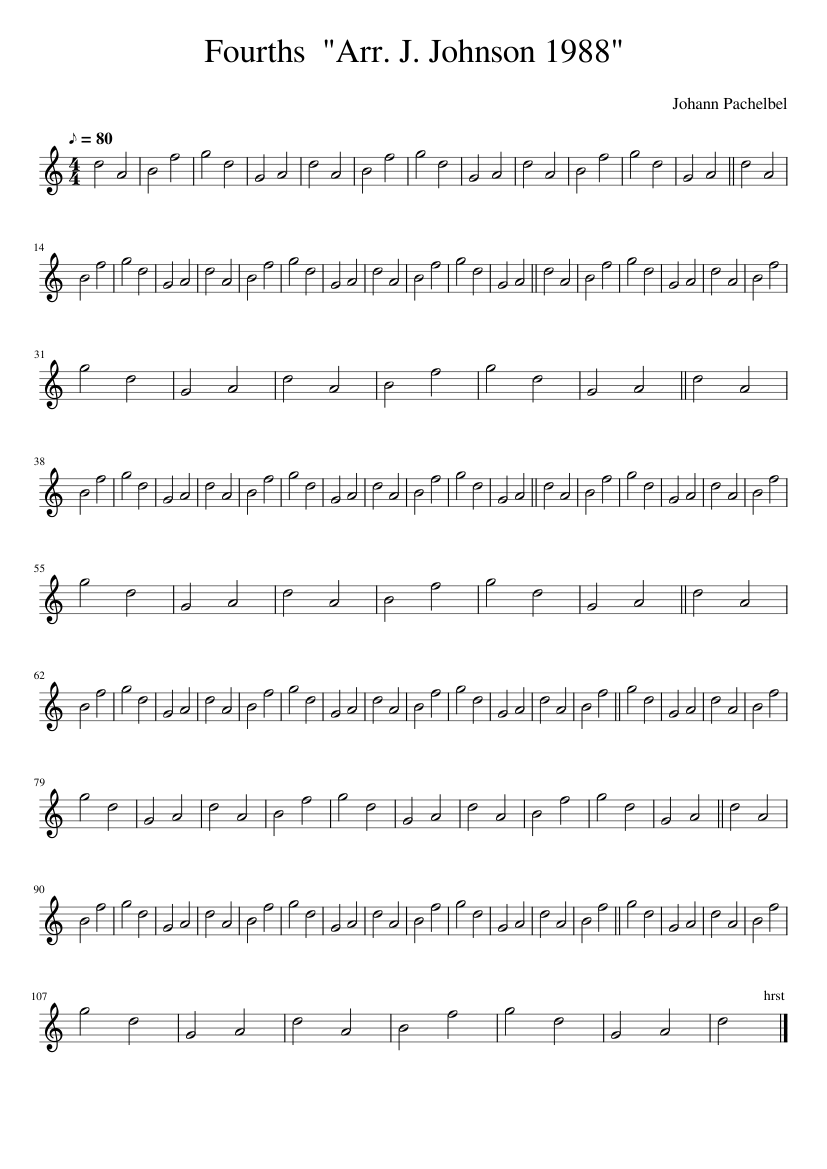 Fourths Arr. J. Johnson 1988