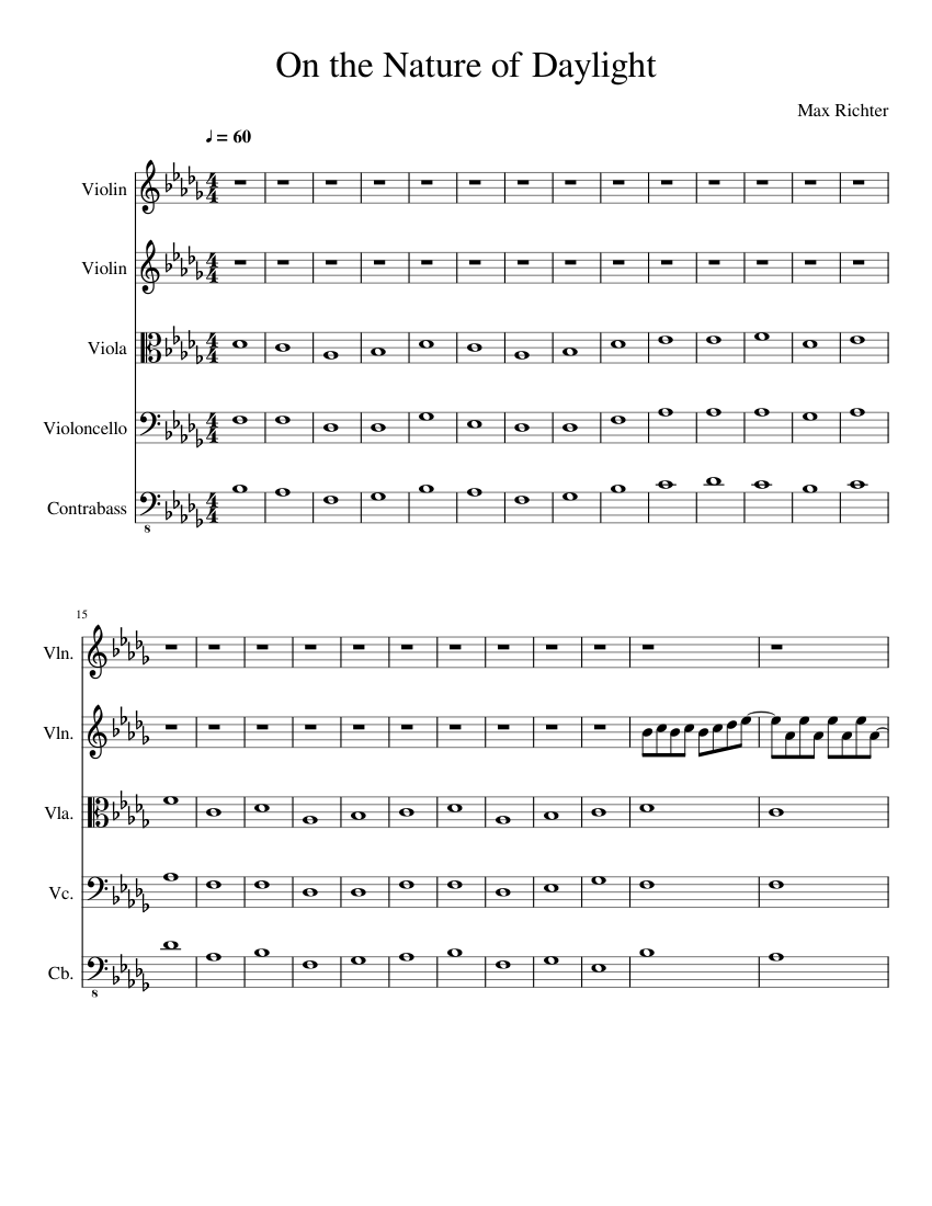 On the of Daylight Sheet music for Violin, Cello, Contrabass (String | Musescore.com