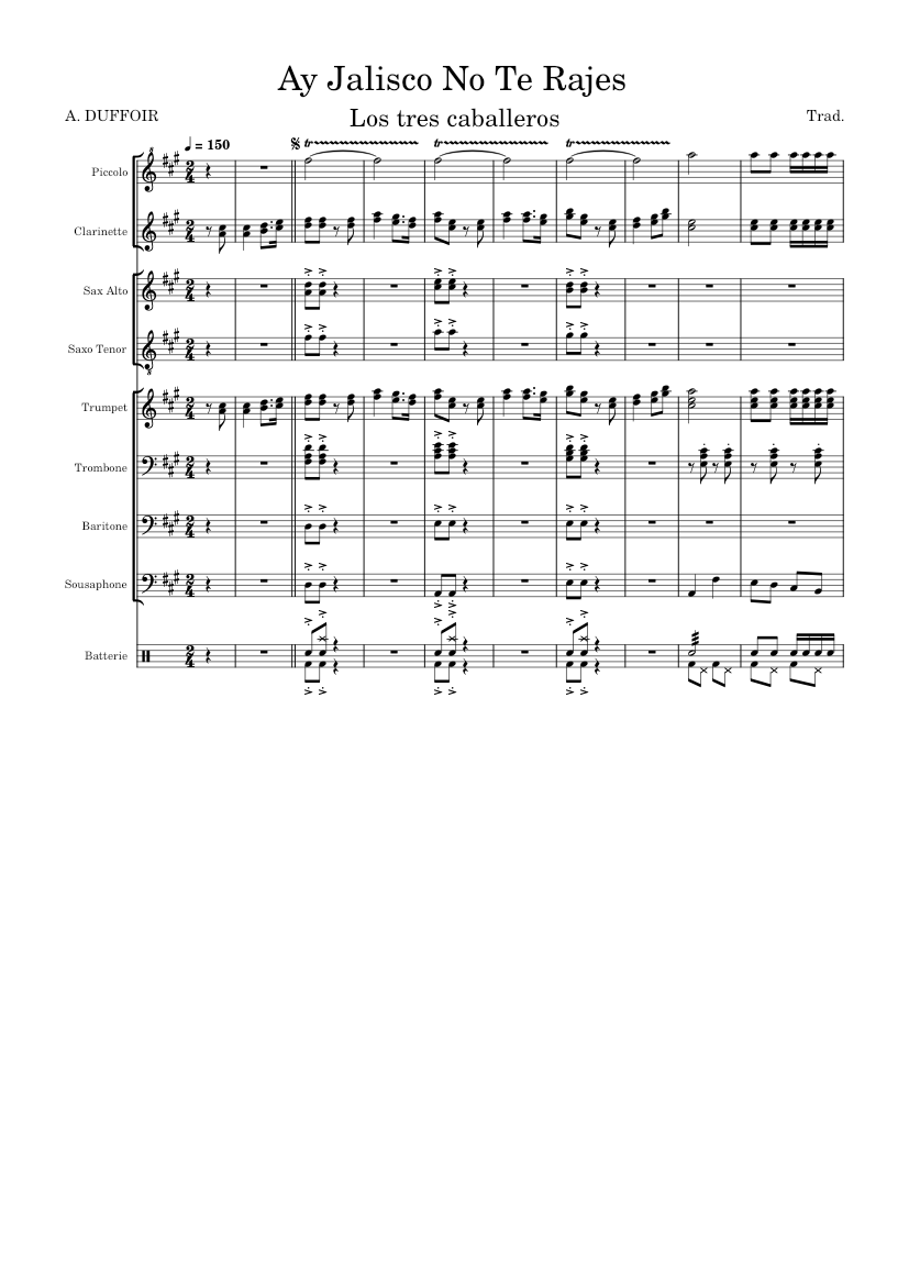 Ay Jalisco Ne Te Rajes – Misc Traditional Sheet Music for Trombone ...