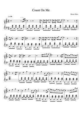 Count On Me By Bruno Mars Free Sheet Music Download Pdf Or Print On Musescore Com