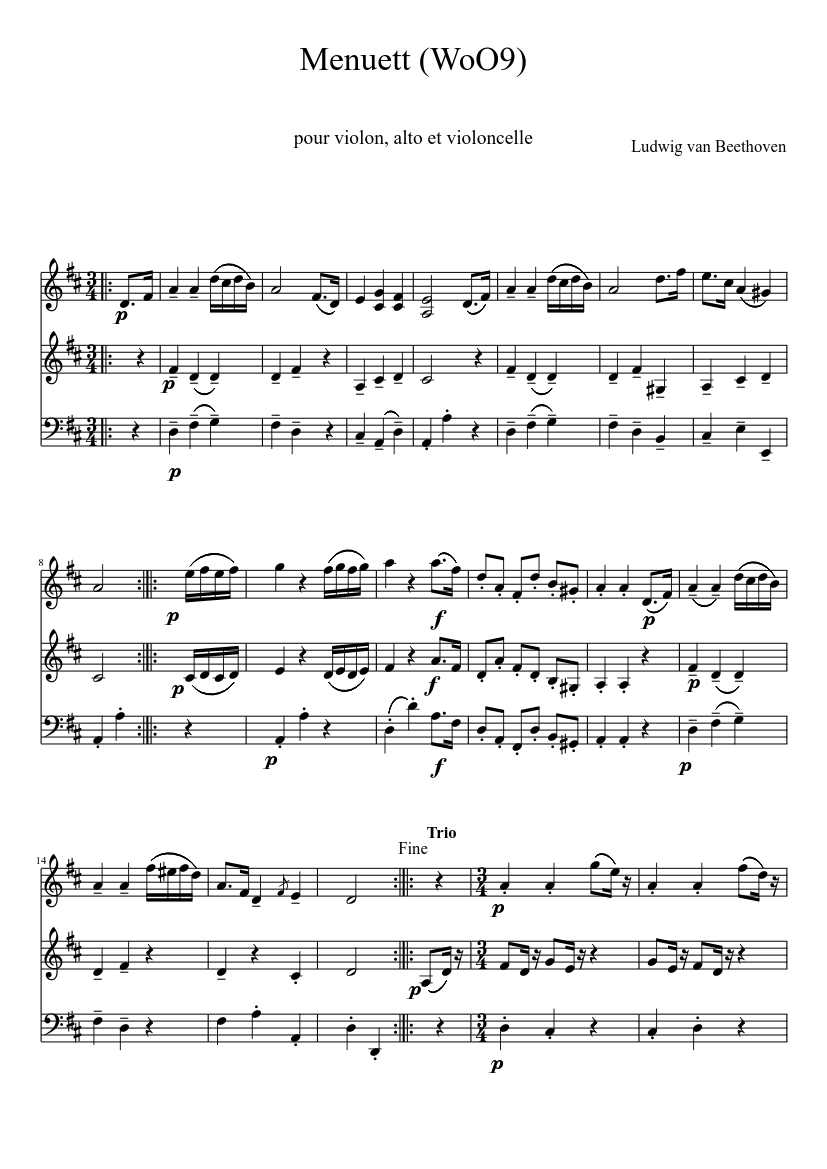 12 Variations on 'Menuet a la Vigano' WoO 68