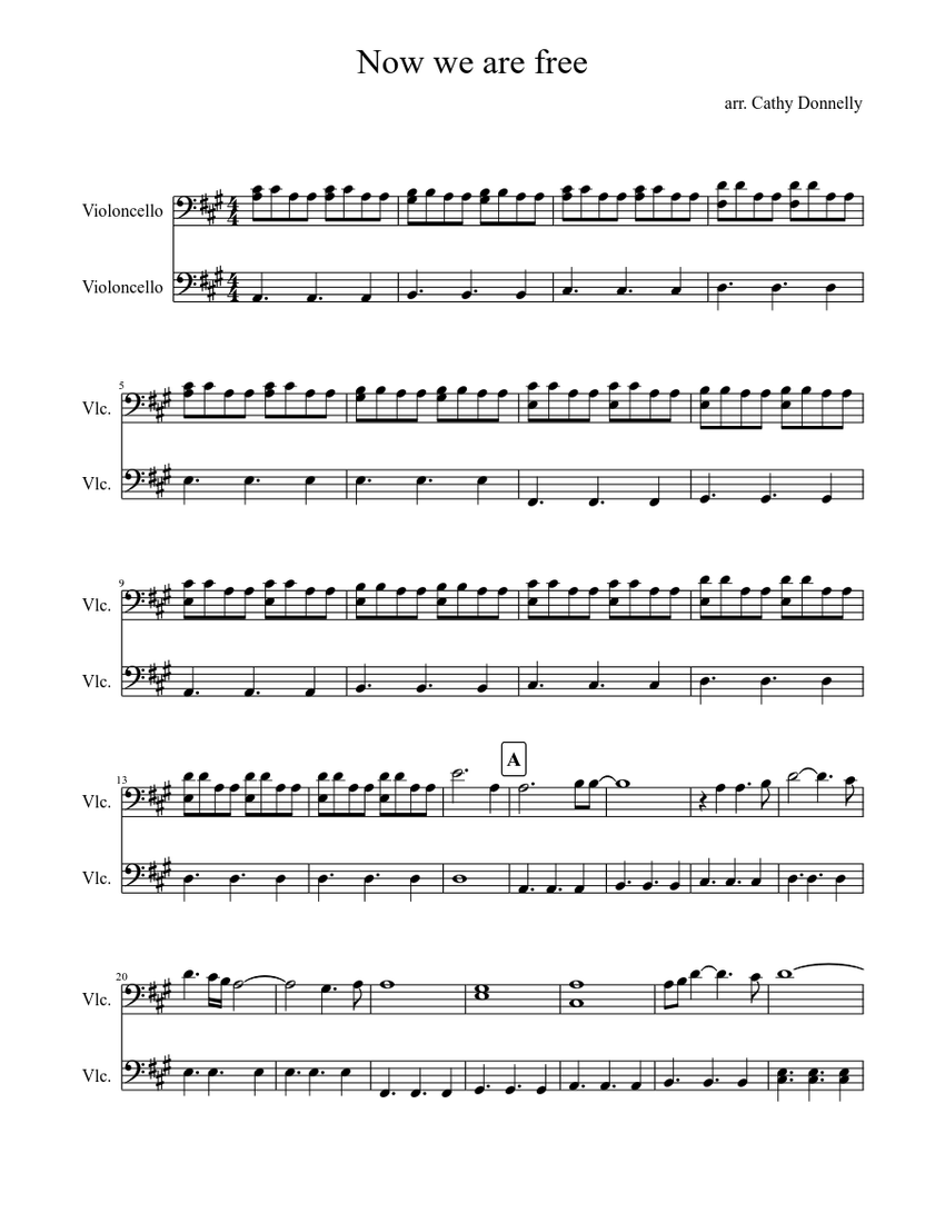 Now We Are Free Sheet Music For Cello String Duet Musescore Com