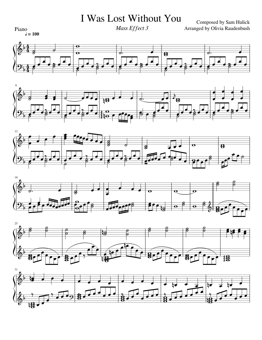 I Was Lost Without You Sheet music for Piano (Solo) | Musescore.com
