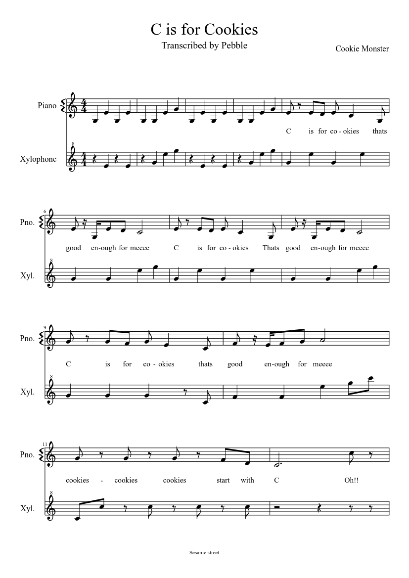 sesame street - cookie monster - c is for cookie