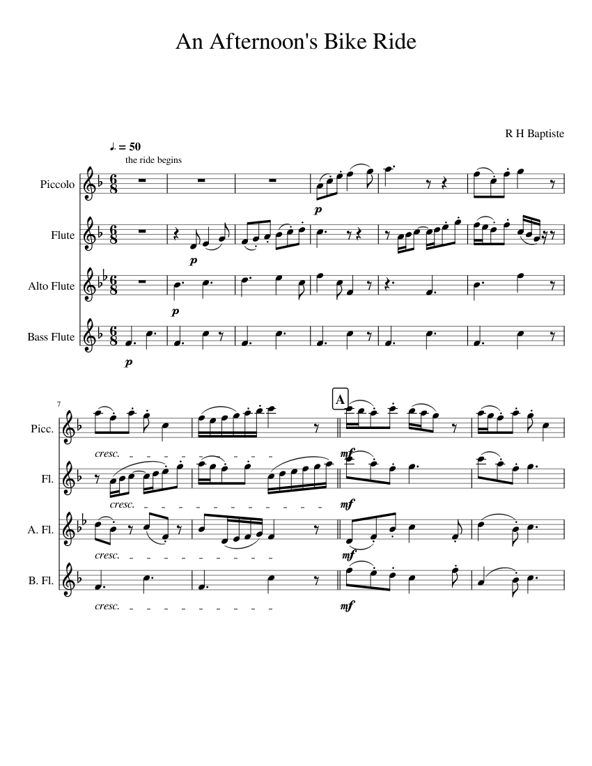 An Afternoon's Bike Ride - Flute Quartet