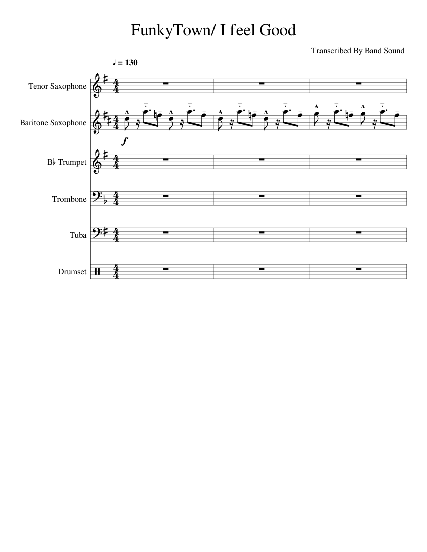 FunkyTown/ I feel Good Sheet music for Trumpet (In B Flat), Trombone ...