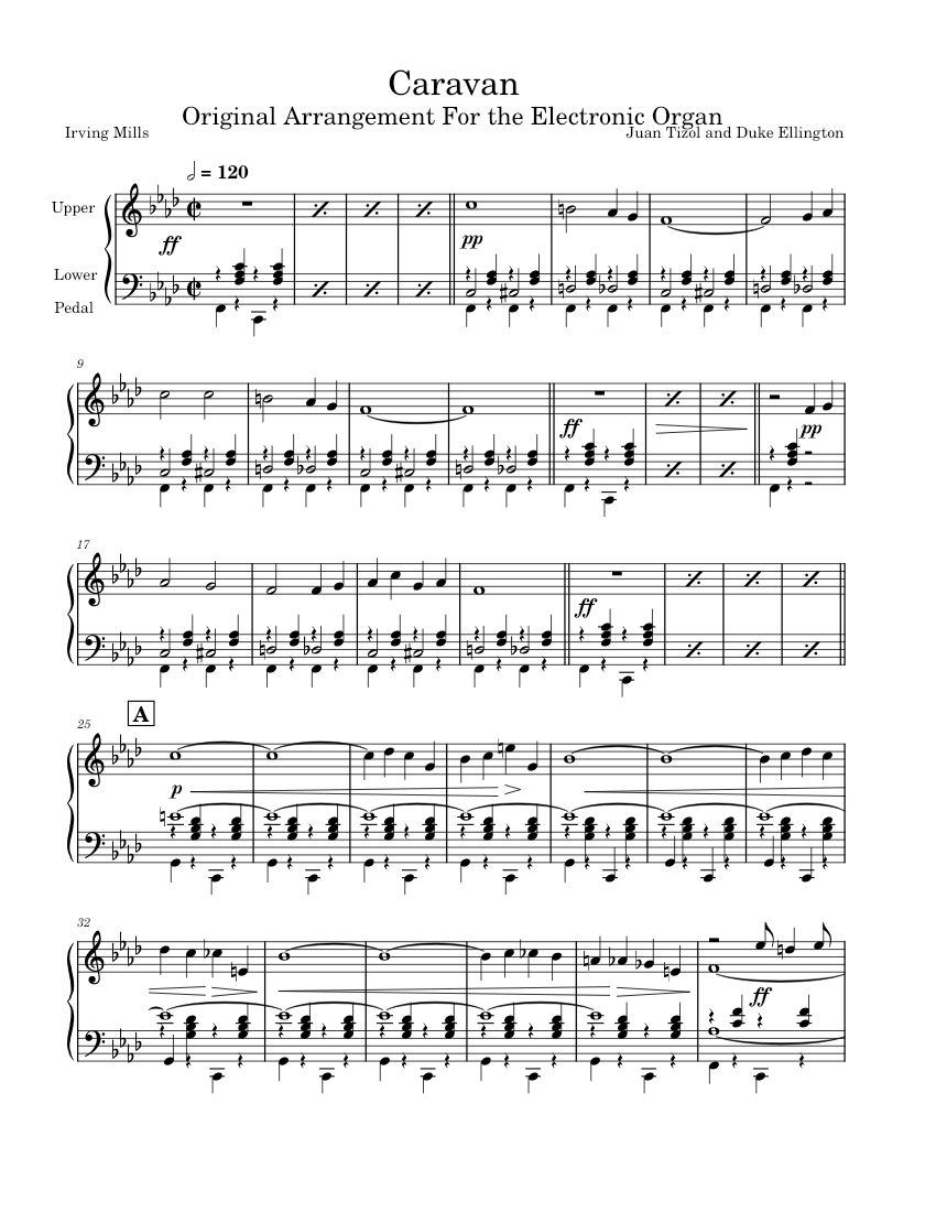 Caravan – Duke Ellington Caravan Sheet music for Organ (Solo ...
