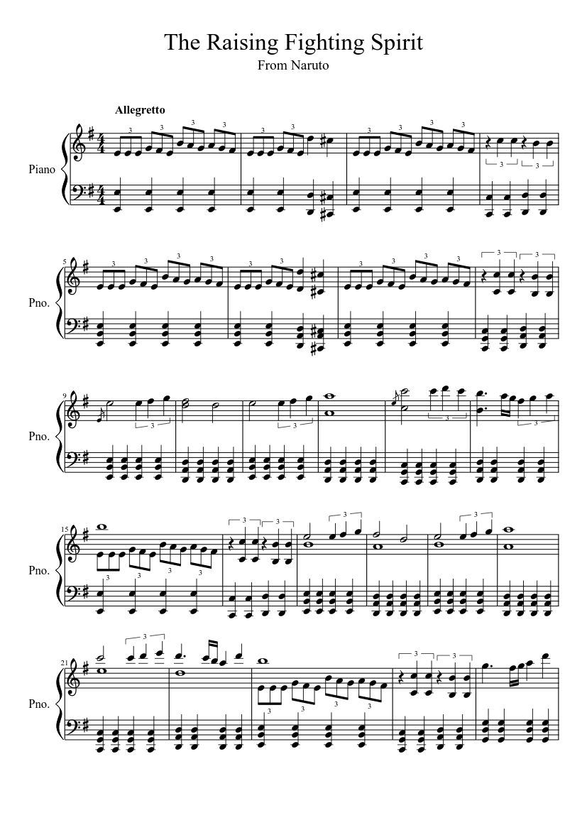 The Raising Fighting Spirit Sheet music for Piano (Solo) | Musescore.com