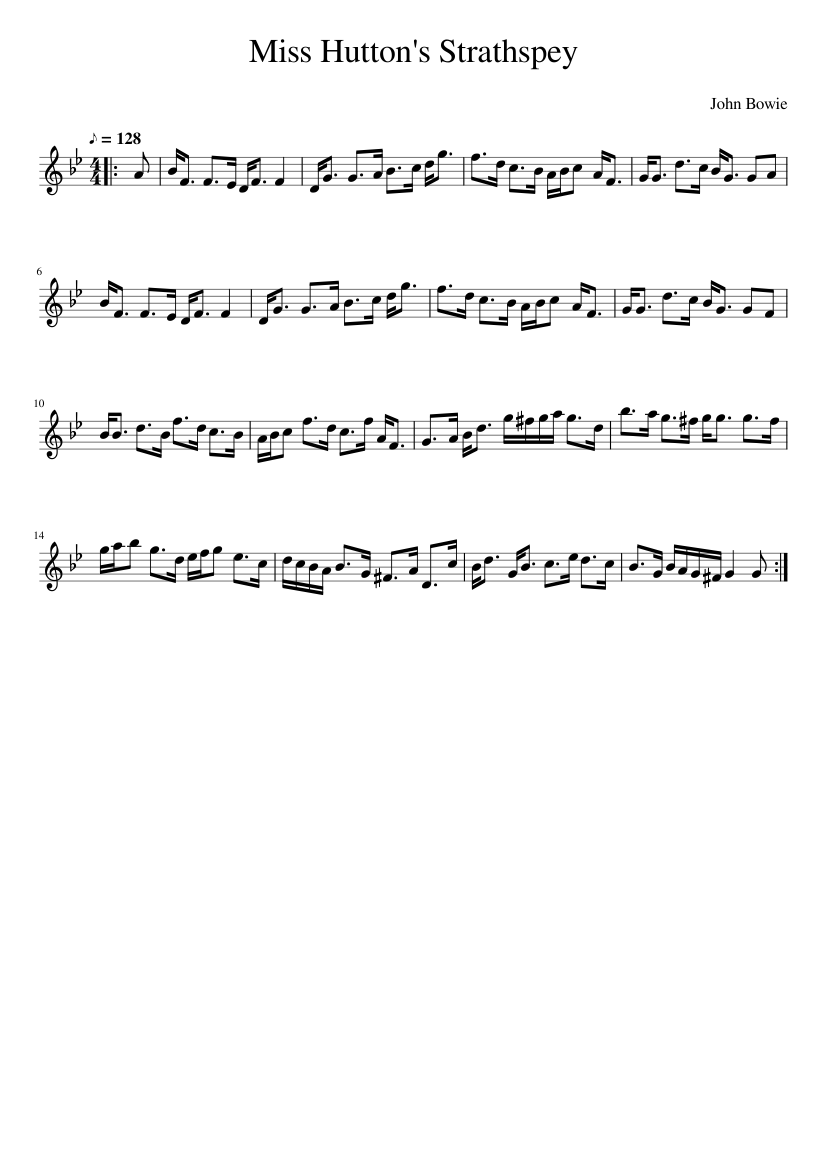 Miss Hutton's Strathspey