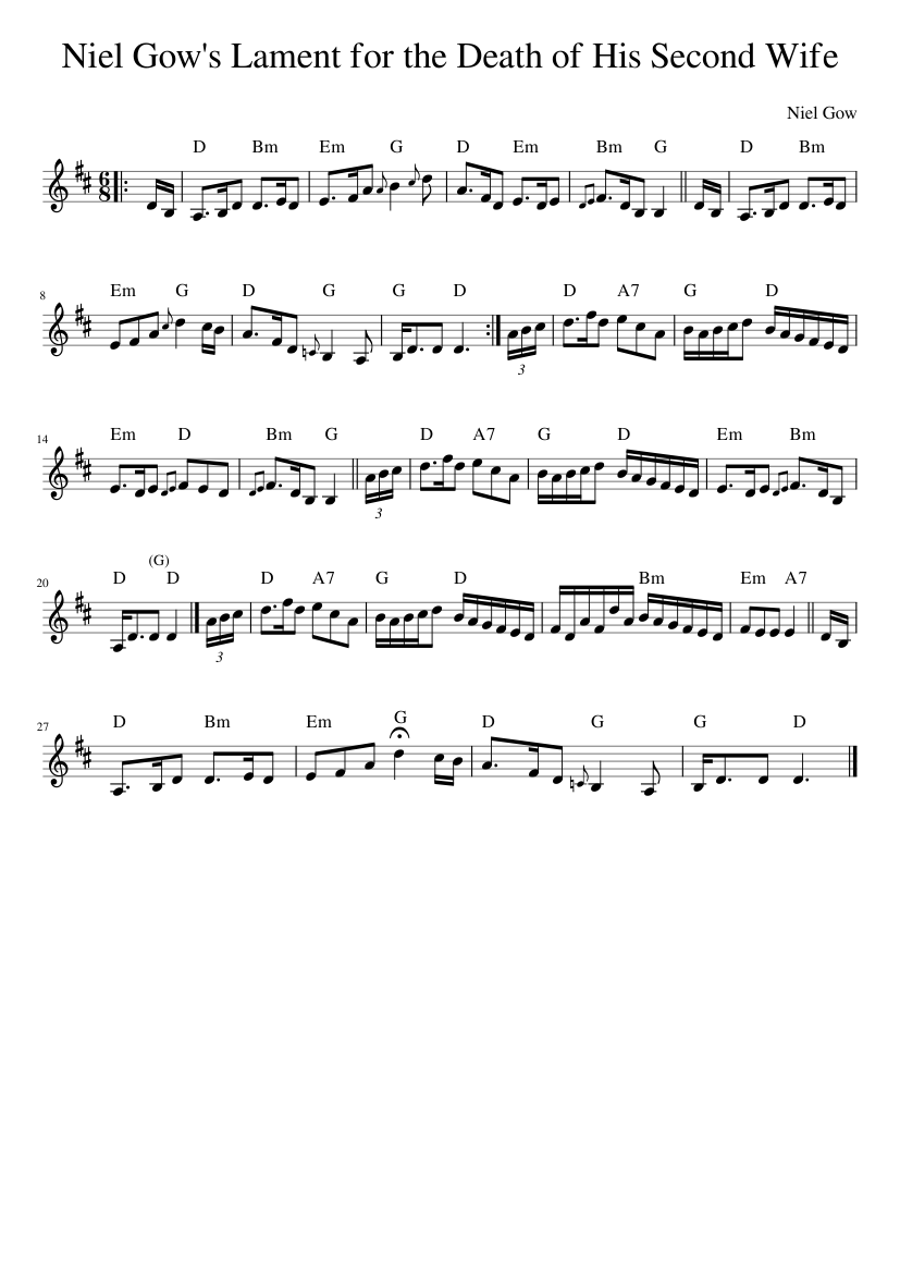 Niel Gow's Lament for the Death of His Second Wife