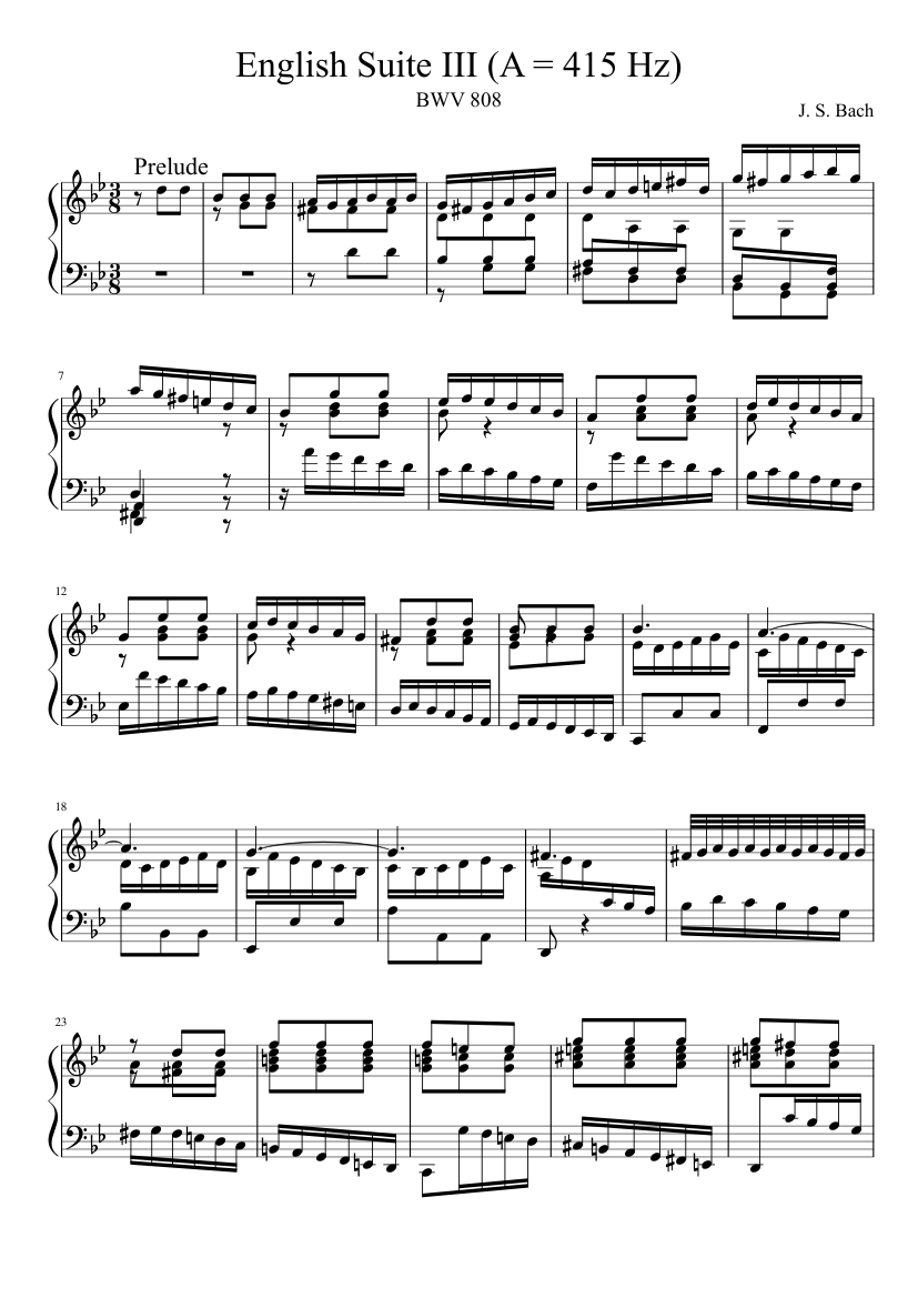 English Suite No.3 in G minor BWV 808