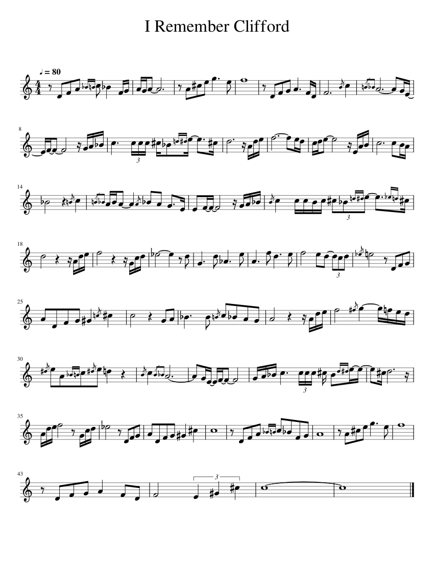 I Remember Clifford Sheet music for Trumpet in b-flat (Solo) | Musescore.com