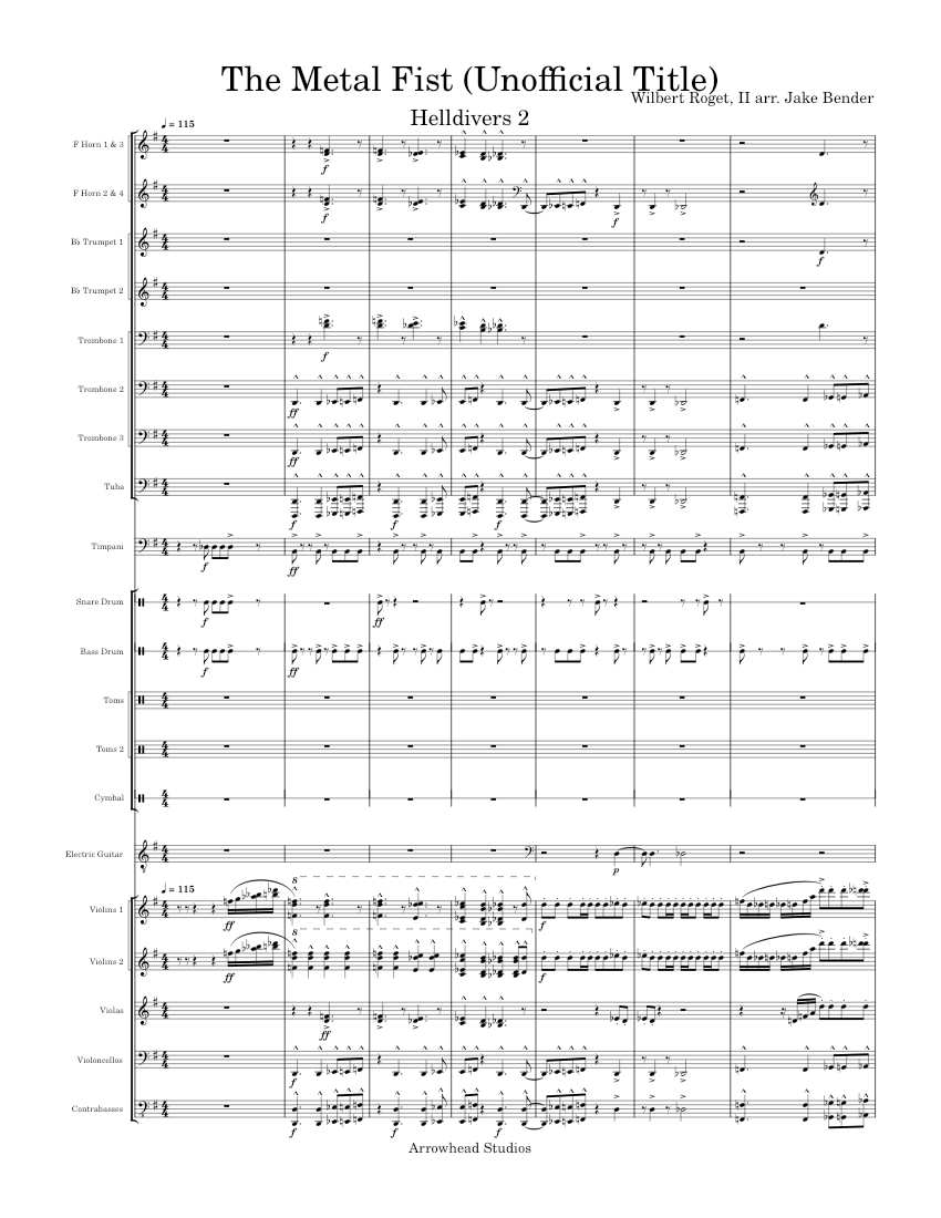 Automaton Instrument Notes Automaton Fighting Music – II Wilbert Roget Helldivers 2 - Automaton ...
