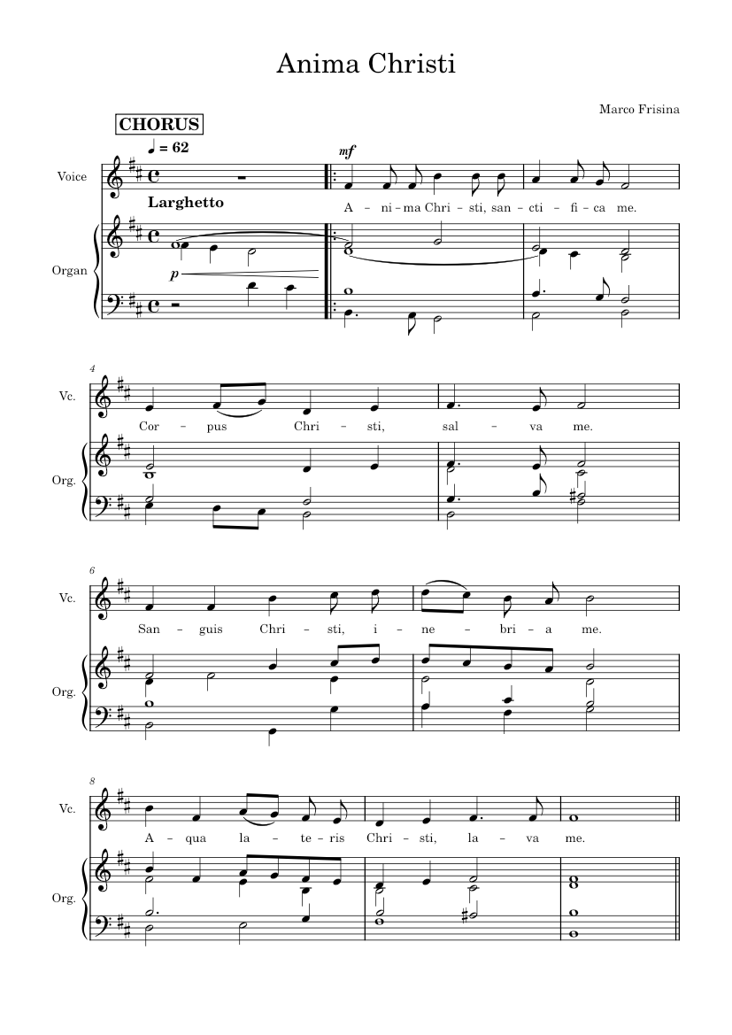 Anima Christi – Marco Frisina Anima Christi for Organ Accompaniment ...