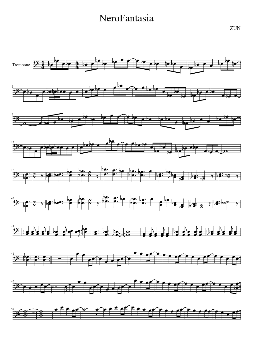 Necrofantasia Trombone Solo Sheet music for Trombone (Solo) | Musescore.com