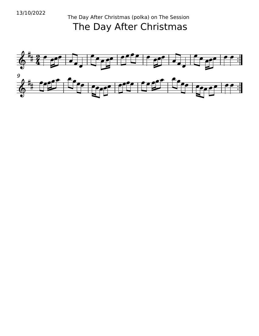 The Day After Christmas Sheet music for Piano (Solo) Easy