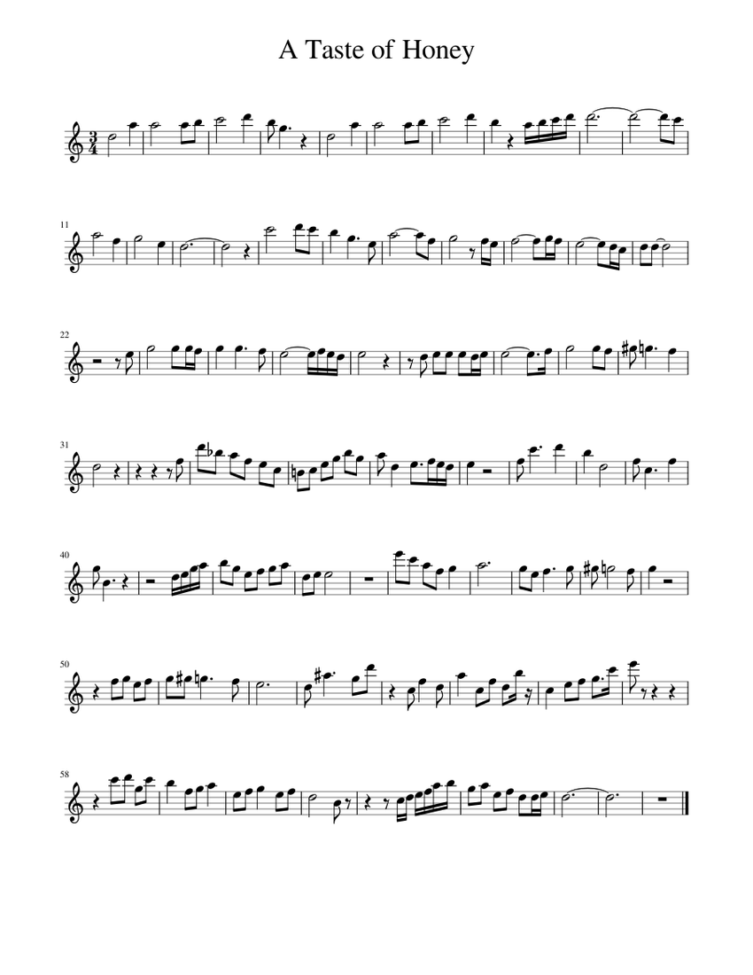 A Taste Of Honey Paul Desmond Sheet Music For Saxophone Alto Solo Musescore Com