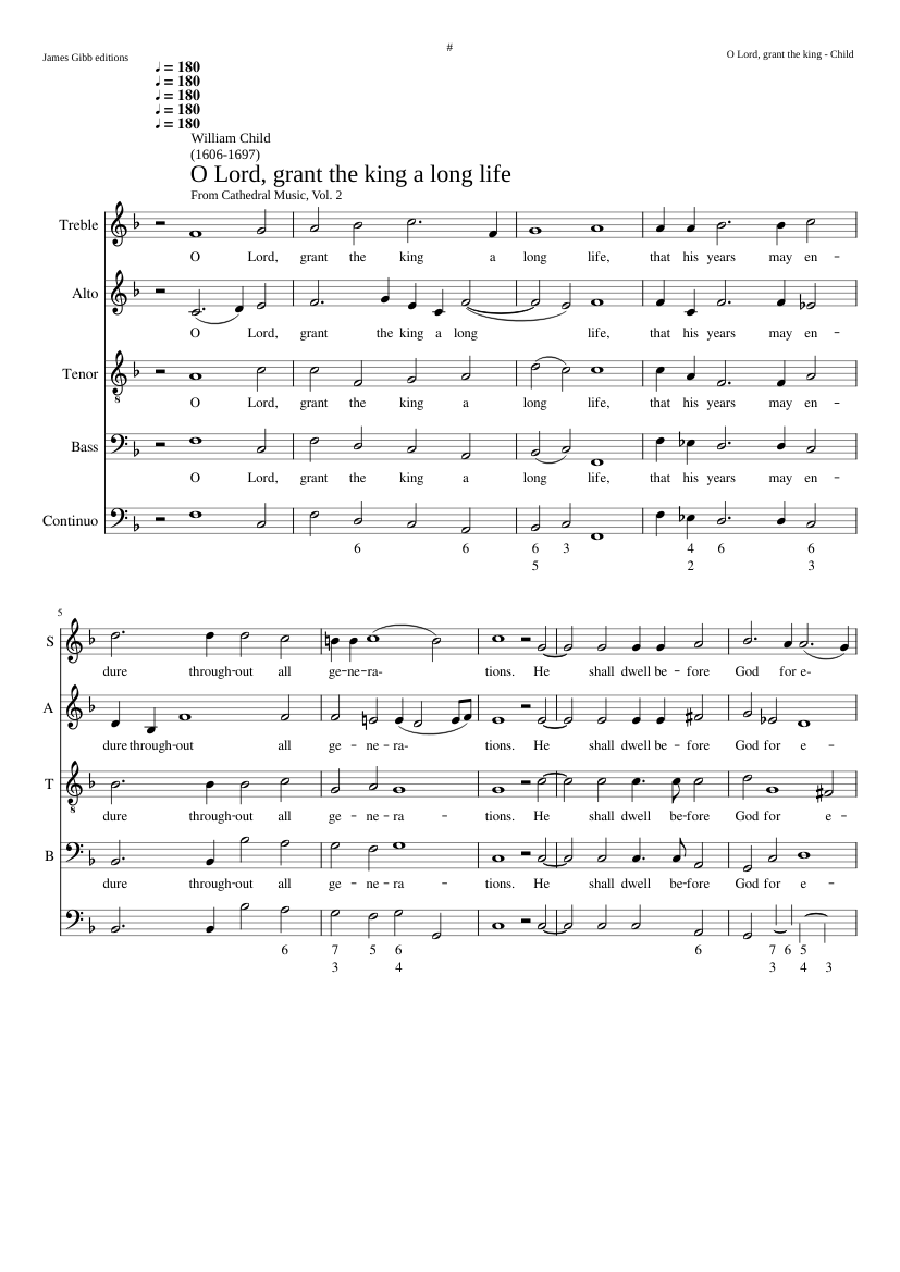 O Lord grant the king a long life