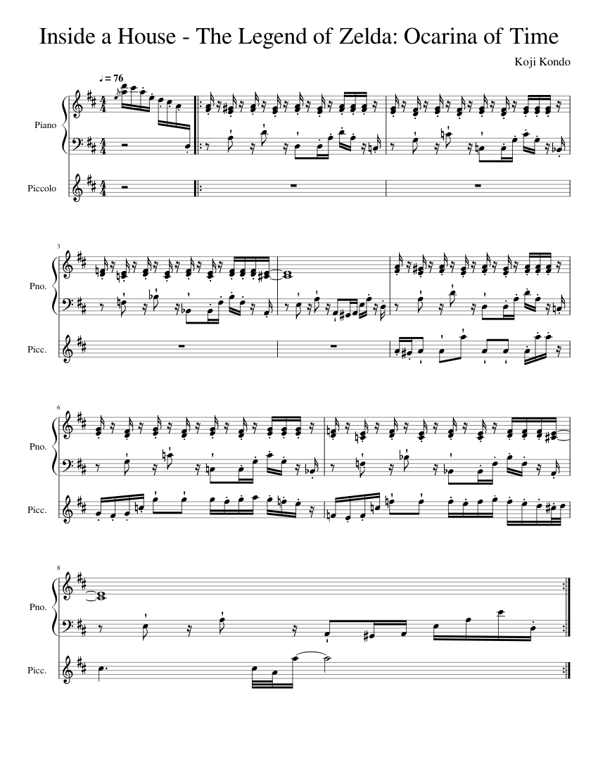 Inside the Deku Tree - Ocarina of Time Sheet music for Synthesizer (Solo)