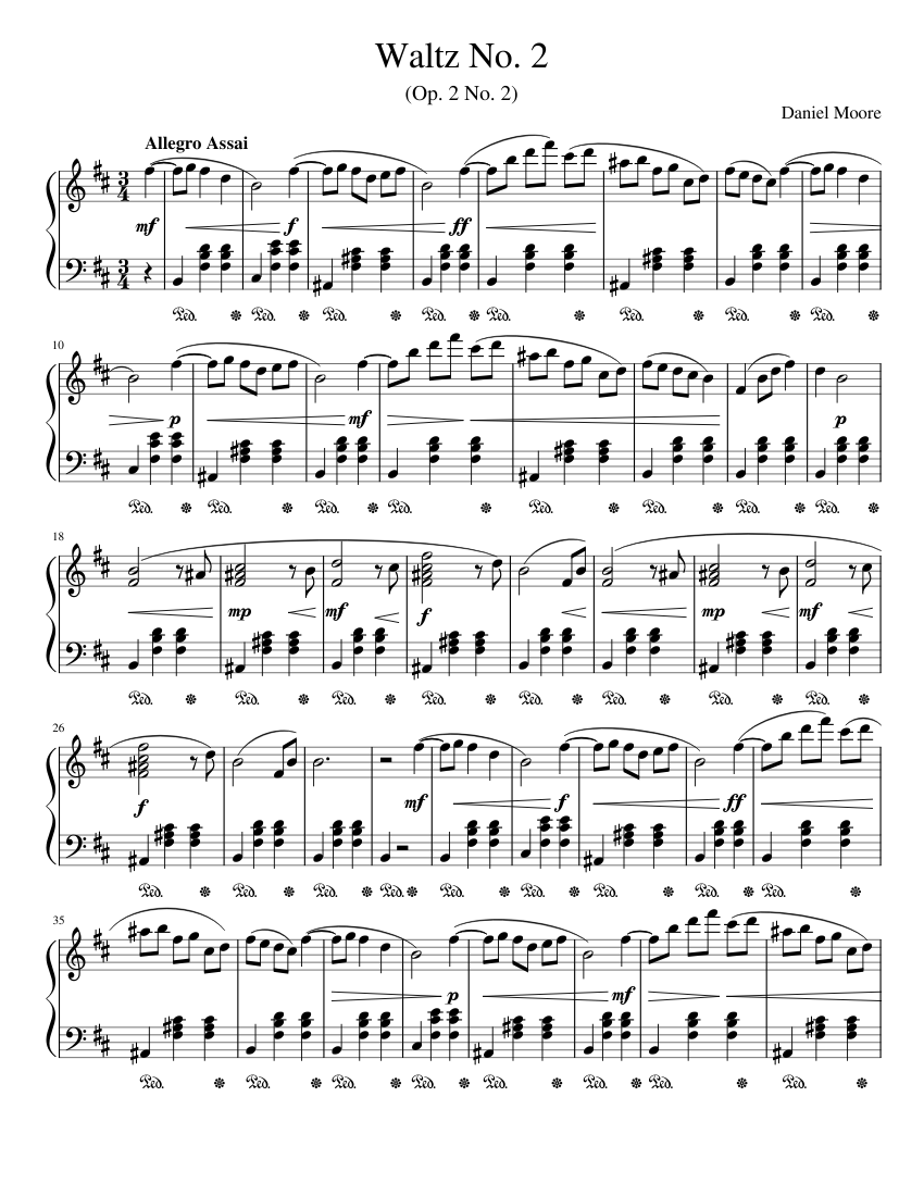 Waltz Op. 2 No. 2 Sheet music for Piano (Solo) Easy | Musescore.com