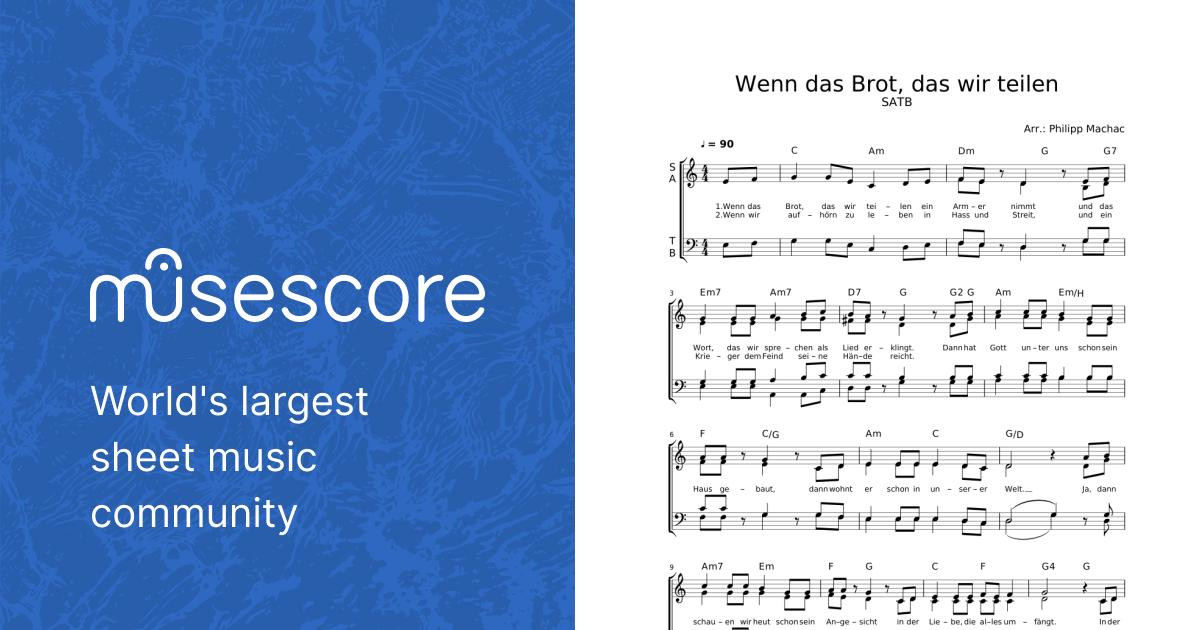 Wenn das Brot, das wir teilen Sheet music for Vocals (Choral) |  Musescore.com