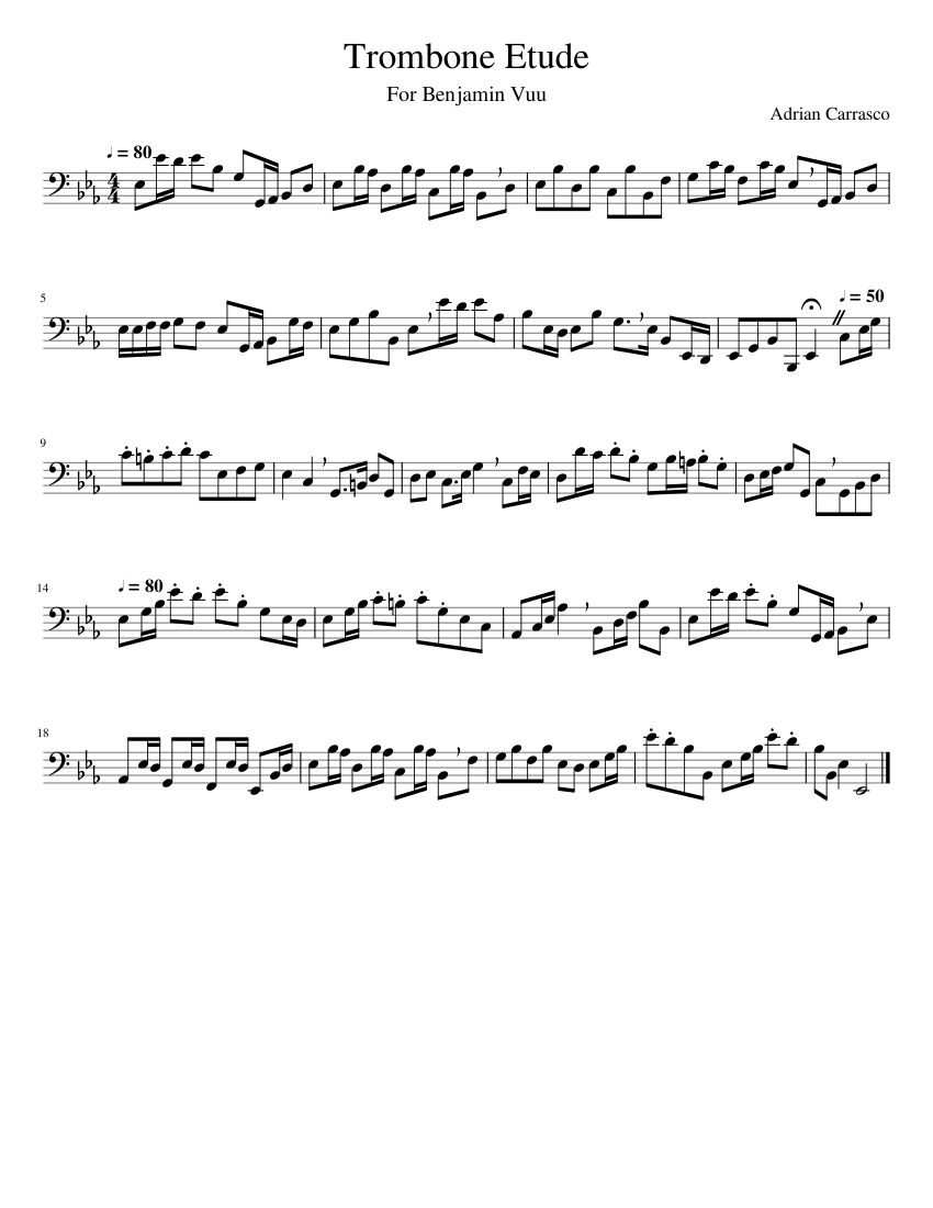 Trombone_Etude Sheet music for Trombone (Solo) | Musescore.com