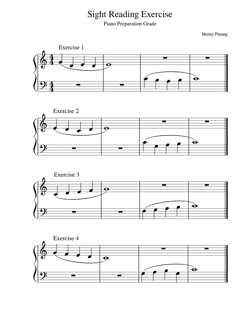 Sight Reading Exercise for Piano Preparation Sheet music for Piano (Solo) |  Musescore.com