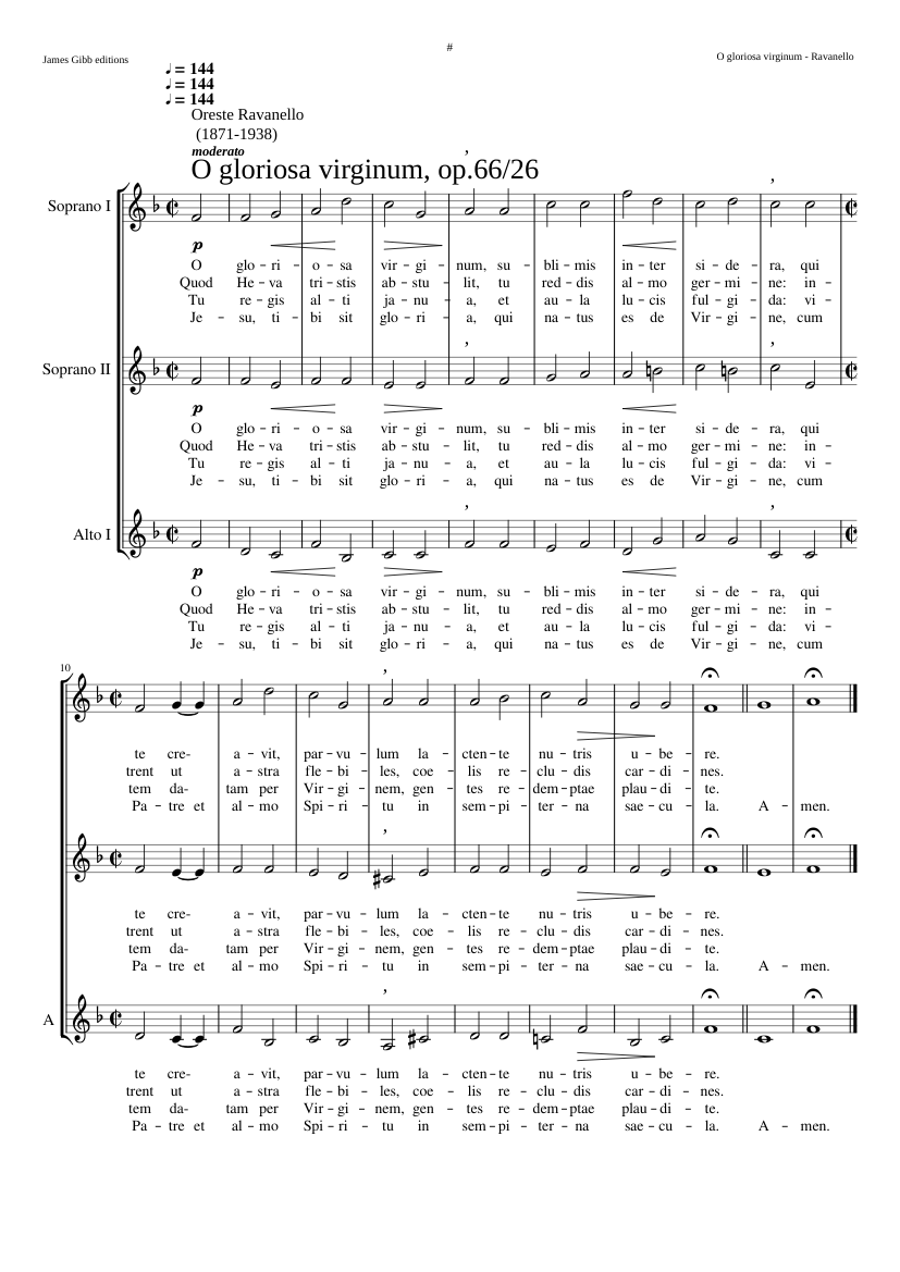 O gloriosa virginum op.66/26