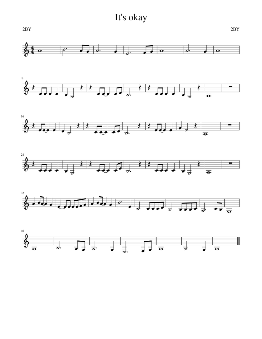 It's okay Sheet music for Piano (Solo) | Musescore.com